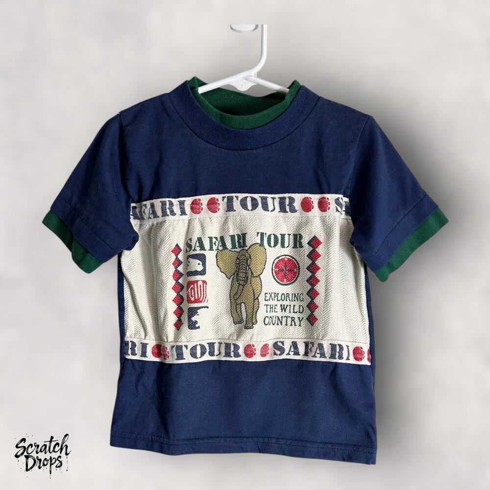 Small Steps Vintage 90s Safari Tour Shirt Size 4T Toddler Tee Wild Country Youth